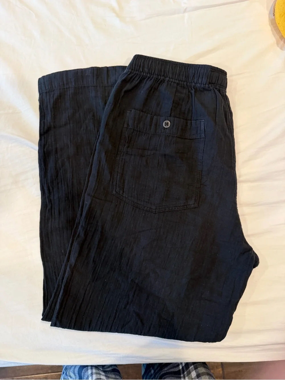 Abercrombie and Fitch Men's Black Cotton Linen Pants